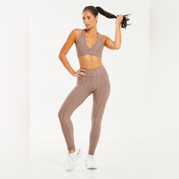 Booty by Brabants Brown Leggings Sleek Form-Fitting Croco Size Small-Large - Picture 2 of 12